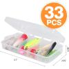 imageFishing Lures Kit for Freshwater Bait Tackle Kit for Bass Trout Salmon Fishing Accessories Tackle Box Including Spoon Lures Soft Plastic WormsFishing Lures Kit 33 Pcs