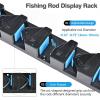 imageRESTCLOUD Wall Mounted Fishing Rod Holder Vertical Rack for Garage Storage Fits 319mm Rod Diameter 9 Slots9 Slots