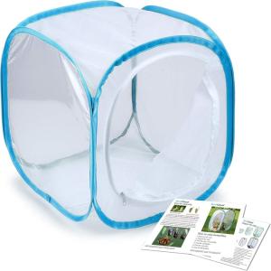 imageRESTCLOUD Insect and Butterfly Habitat Cage Terrarium Popup 236 Inches TallWhite With Blue