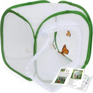 imageRESTCLOUD Insect and Butterfly Habitat Cage Terrarium Popup 24 Inches Tall with Zipper Protection12 X 12 X 12 Inches