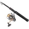 imageTelescopic Fishing Rod Collapsible Fishing Rod Portable Spinning Pole for Saltwater and Freshwater Carbon Fiber Lightweight and Compact DesignFull Extend 59 Feet