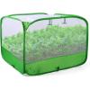 imageMesh Plant Cover for Outdoor Plant Netting Protector Garden Enclosure Cloche for Fruit Vegetables Strawberry Flowers and Herbs PopUp Cage with 4 Stakes White with Green 394quot x 394quot x 197quot