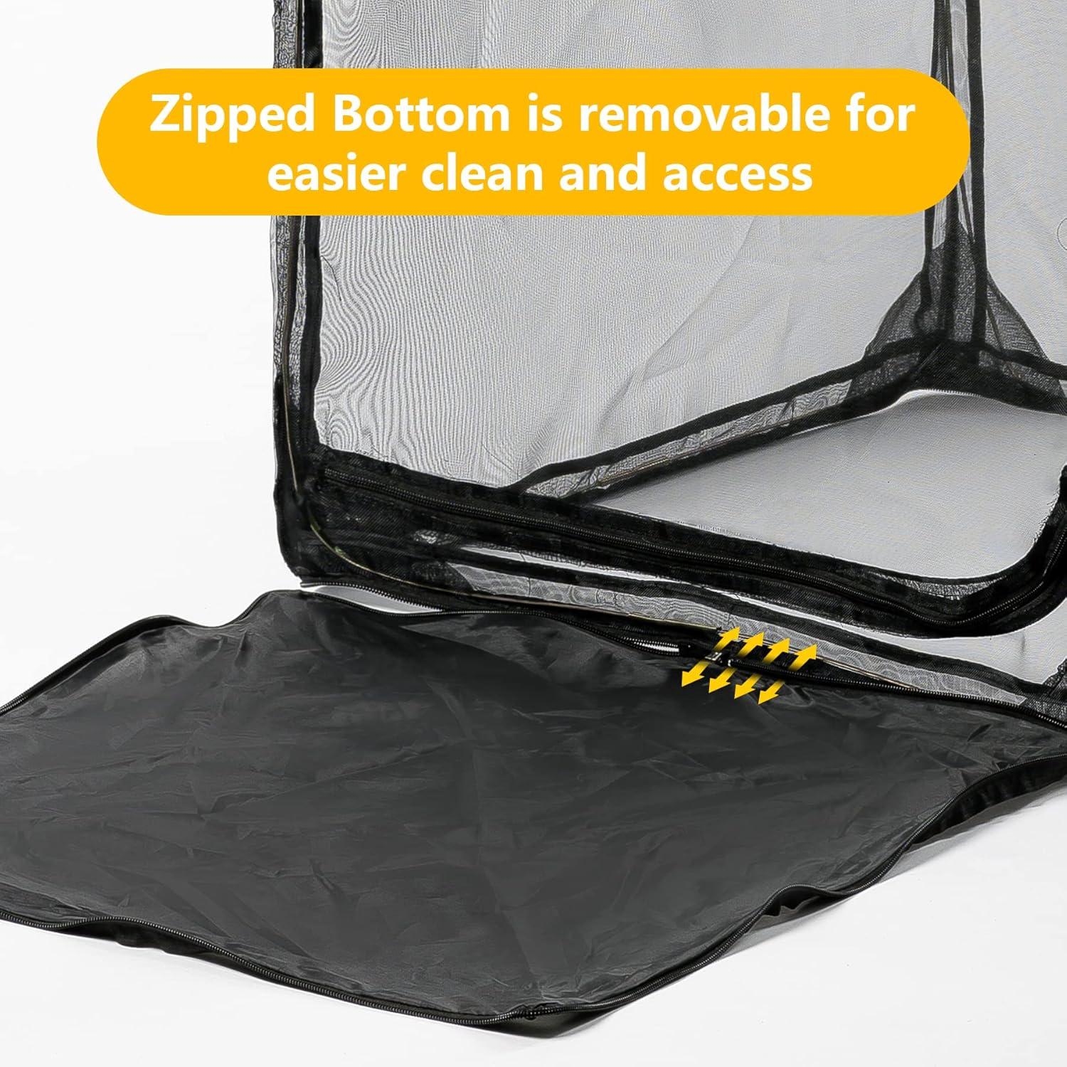 image30quot Heavy Duty Monarch Butterfly Habitat Outdoor Collapsible Insect Mesh Cage Terrarium Popup with Zipper Protection and Unzip BottomZip Down Bottom