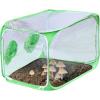 imageStill Air Grow Box Portable Mushroom Grow Tent with Hand Holes Clear PVC with Green Trim Collapsible Design 24 x 24 x 36 Inches