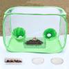 imageStill Air Grow Box Portable Mushroom Grow Tent with Hand Holes Clear PVC with Green Trim Collapsible Design 24 x 24 x 36 Inches