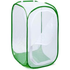 image4 Feet Extra Large Monarch Butterfly Habitat Giant Collapsible Insect Mesh Cage Terrarium Popup White  Green 28 x 28 x 48 InchesWhite  Green