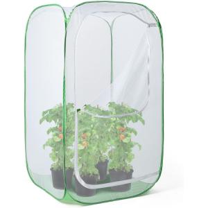 image59quot Outdoor Mesh Plant Enclosure Mesh Plant Cover for Pests Bird and Pest Protection Guard for Fruit Vegetables Flowers and Herbs PopUp Cage 35quotx35quotx59quot28 x 28 x 48 Inches