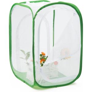 imageTwo Doors Monarch Butterfly Habitat Insect Mesh Cage Caterpillar Enclosure Terrarium Popup 12 X 12 X 12 Inches157 X 157 X 24 Inches