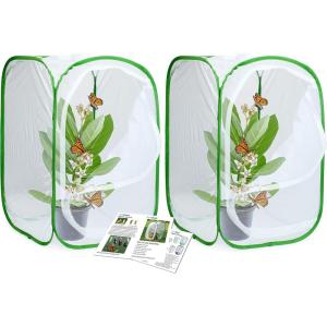 image24quot Insect and Butterfly Habitat Monarch Butterfly Enclosure for Caterpillars Pop Up 24 Inches Tall Pack of 2