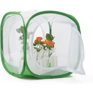 imageTwo Doors Large Monarch Butterfly Habitat Insect Mesh Cage Caterpillar Enclosure Terrarium Popup 24 x 24 x 36 inches12 X 12 X 12 Inches