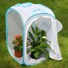 image:imageRESTCLOUD 36 Large Monarch Butterfly Habitat Giant Collapsible Insect Mesh Cage Terrarium Popup 24 x 24 x 36 InchesWhite with Blue