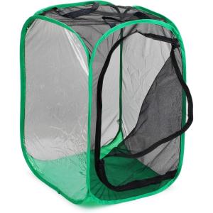 image:imageRESTCLOUD 36 Large Monarch Butterfly Habitat Giant Collapsible Insect Mesh Cage Terrarium Popup 24 x 24 x 36 InchesBlack with Green
