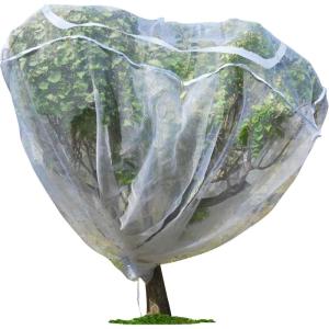 image:imageZippered Caterpillar Sleeve Milkweed Plant Netting Garden Netting Plant Covers Bird Net with Drawstring 24 inch Square Top 48 inch Drop