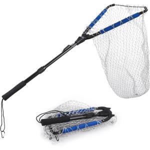 image:imageRESTCLOUD Fishing Landing Net with Telescoping Pole Handle Fishing net Freshwater for Kids Men Women Extend to 4063 InchesN Aluminum Handle With Deep Net and Large Mesh  354 Full